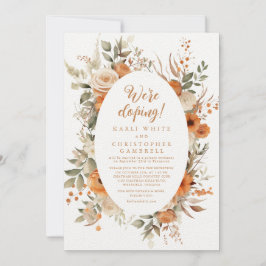 Convites Recepção de Frame Floral de outono Elegante