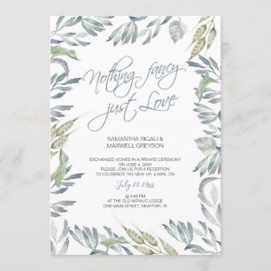 Convites Recepção de Fuga Nada Chique Só Amor