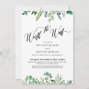 Convites Recepção de Greenery de Eucalipto Vale a Espera