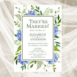 Convites Recepção de Hydrangeas Azuis