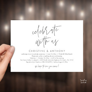 Convites Recepção de Jantar de Casamento Minimalista Modern
