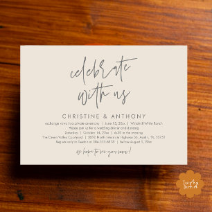Convites Recepção de Jantar de Casamento Minimalista Modern