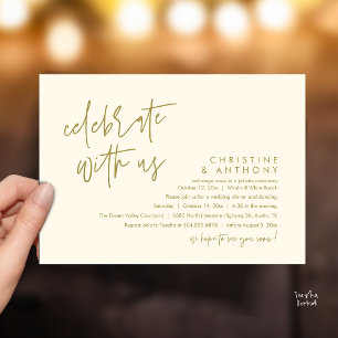 Convites Recepção de Jantar de Casamento Minimalista Modern