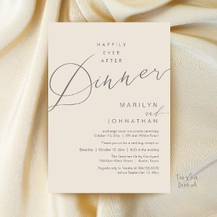 Convites Recepção de Jantar de Casamento Moderno Feliz para