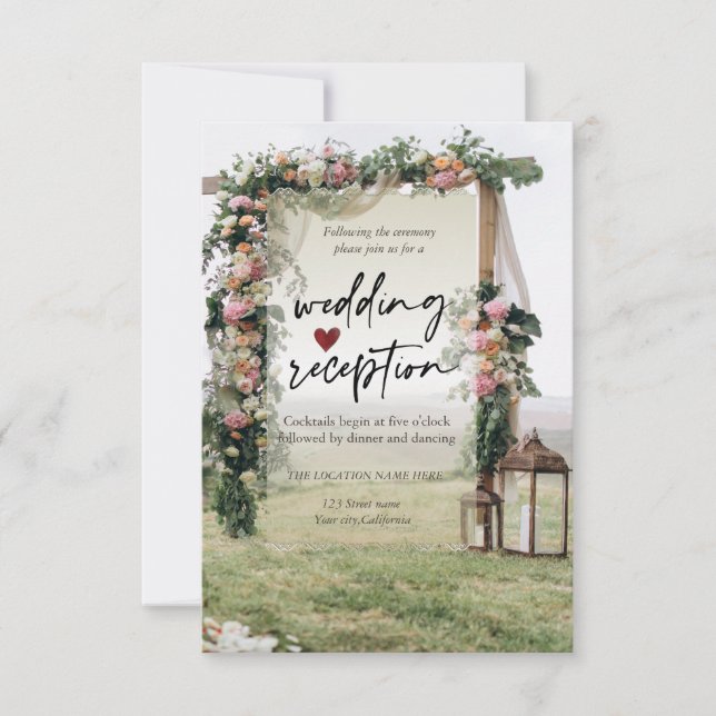 Convites Recepção de Lanterna de Arbor de Casamento (Frente)
