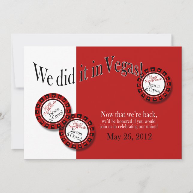 Convites Recepção de Las Vegas PERGUNTE-ME 2 ponha o nosso  (Frente)