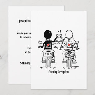 Convites Recepção de Noite de Casamento de Motoqueiro
