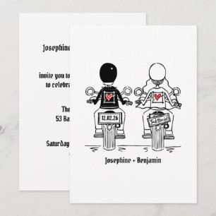 Convites Recepção de Noite de Casamento de Motoqueiro
