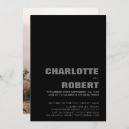 Convites Recepção de Noivado Preta Moderna