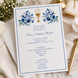 Convites Recepção de Ordenação de Padre Diácono Floral