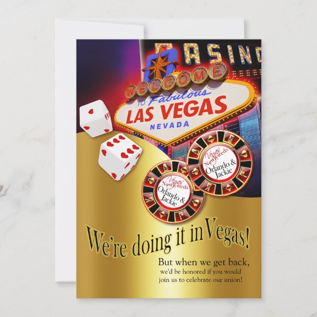Convites Recepção de Orlando & Jackie em Las Vegas (Frente)
