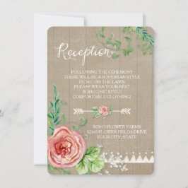 Convites Recepção de Piquenique BOHO Respiração de Bebê Ros