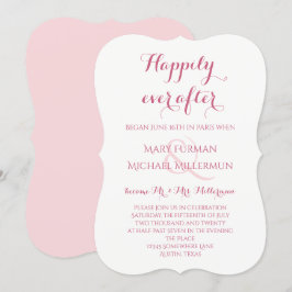 Convites Recepção de Pó-Casamento Rosa e Bege