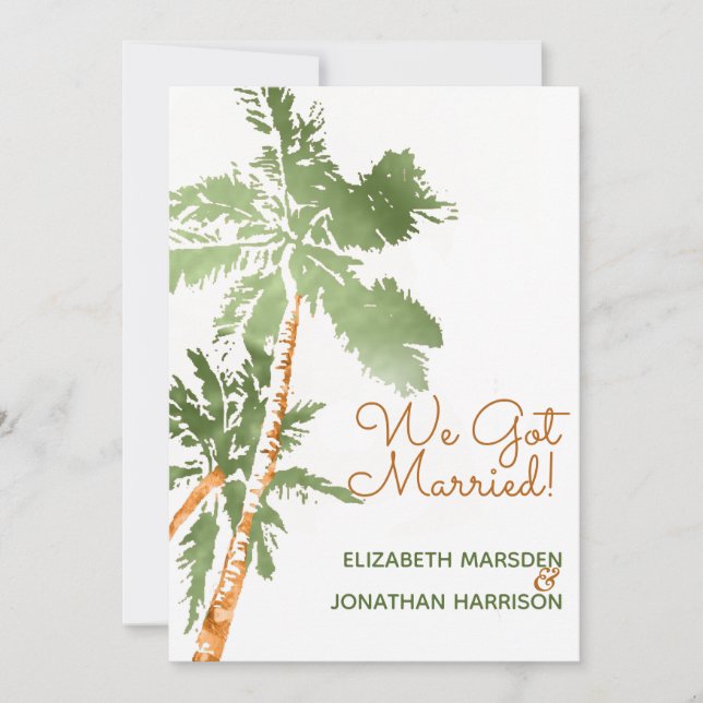 Convites Recepção de Recem casados de Palmas Tropicais (Frente)