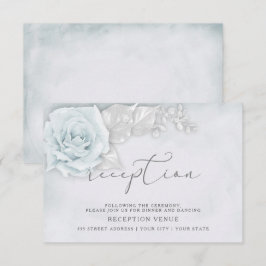 Convites Recepção de Rosas Azuis e Brancas Brilhantes