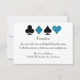 Convites Recepção Destino de Las Vegas Malibu Blue Glitter