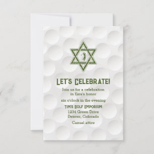 Convites Recepção do Bar Mitzvah com Tema de Golfe