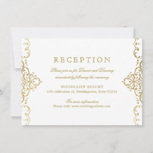 Convites Recepção Dourada e elegante de casamento vintage o
