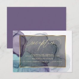 Convites Recepção Elegante em Tons de Teal, Roxo e Fumaça