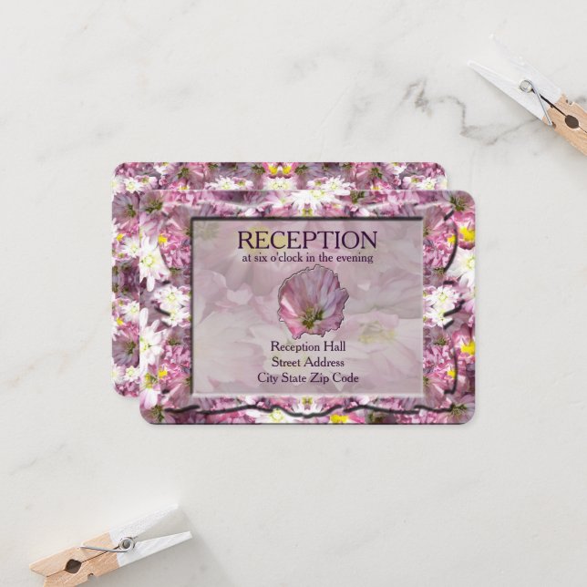 Convites Recepção Floral da Mauve Victoriana (Frente/Verso In Situ)