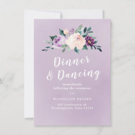 Convites Recepção floral de cor roxa-de-fundo
