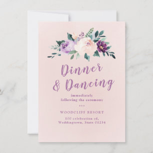 Convites Recepção floral roxa botânica de florescência