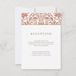Convites Recepção Glam Faux Dourado Brilho Damask