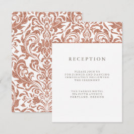 Convites Recepção Glam Faux Dourado Brilho Damask