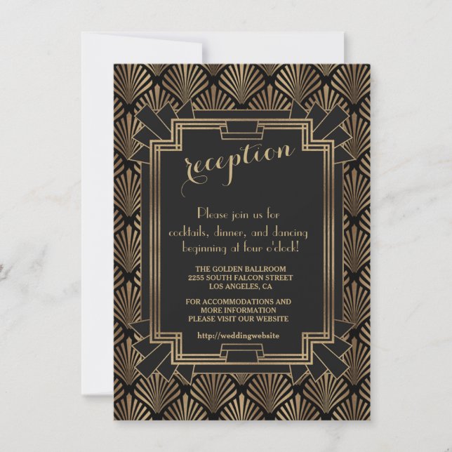 Convites Recepção Glam Roaring 20's Great Gatsby 1920s (Frente)