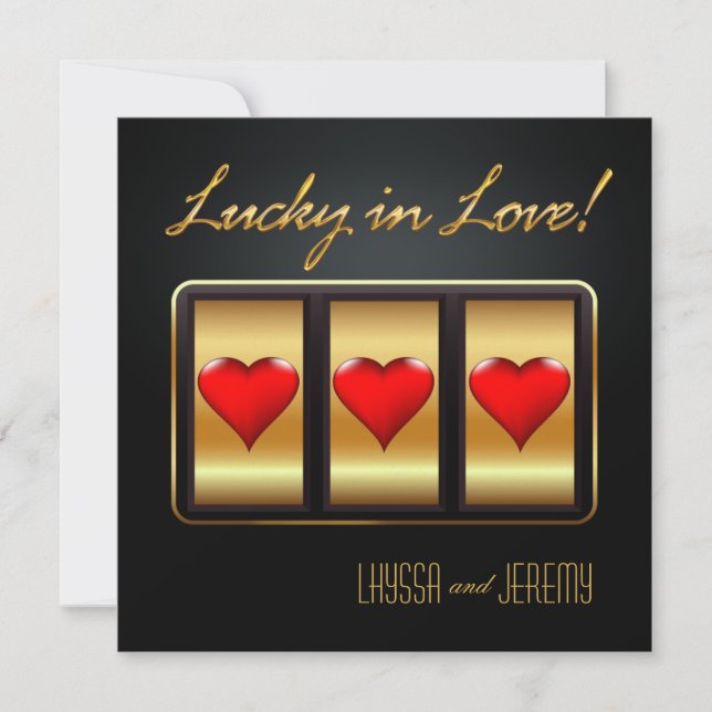 Convites Recepção Las Vegas Lucky in Love (Frente)