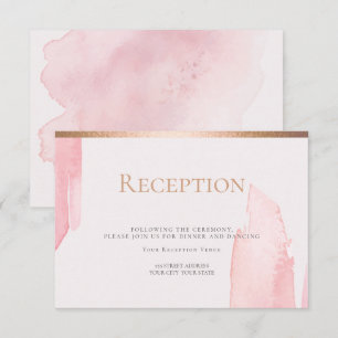 Convites Recepção  Lavagem de Aquarela Rosa