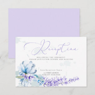 Convites RECEPÇÃO  Lavanda de aquarela — Azul-Dusty