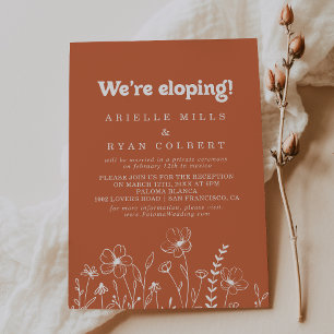 Convites Recepção Minimalista de Elopement com Flores Silve