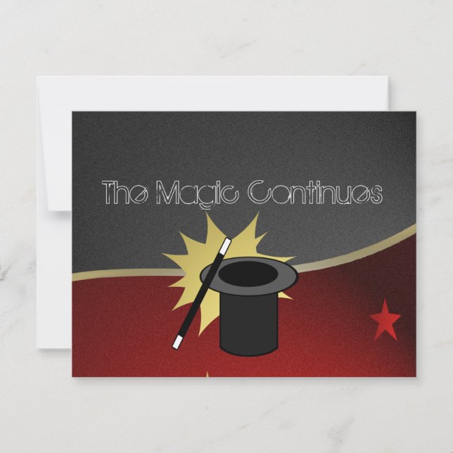 Convites Recepção Mitzvah de Evento Mágico (Frente)