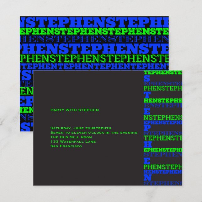 Convites Recepção moderna legal Stephen de Mitzvah do bar (Frente/Verso)