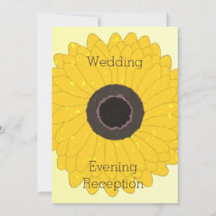 Convites Recepção Noite de Casamento Amarelo Girassol
