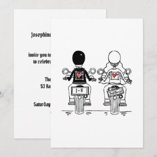 Convites Recepção Noturna de Casamento de Motoqueiro