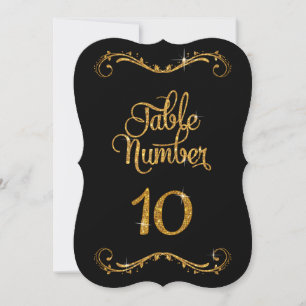 Convites Recepção Número 10 da Tabela de Glitter de Scri