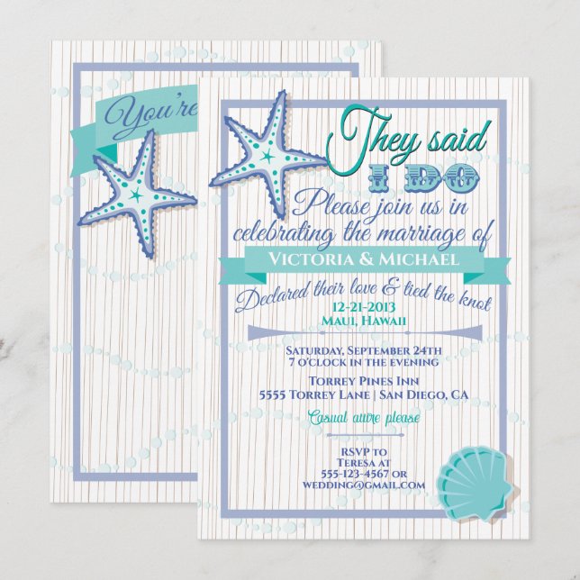 Convites Recepção Pós-Casamento (Frente/Verso)