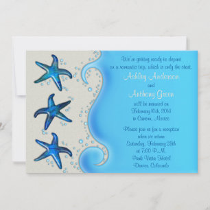 Convites Recepção Pós-Casamento Paua Shell Starfish Apenas