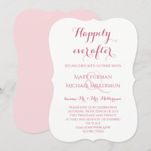 Convites Recepção Pós-Casamento Rosa e Bege