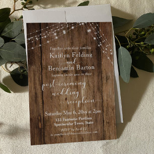 Convites Recepção Pós-Casamento Rustic Brown & Lights Somen