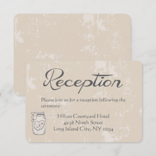 Convites Recepção Pote de Pedra Corações Casamento Country