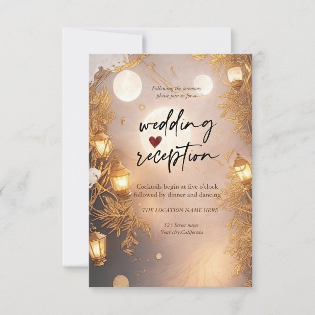 Convites Recepção Rústica dos Ramos Elegantes (Frente)