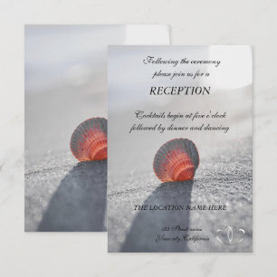 Convites Recepção Simples de Conchas de Praia, Corações