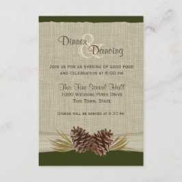 Convites Recepção Verde de Pinhas e aniagem