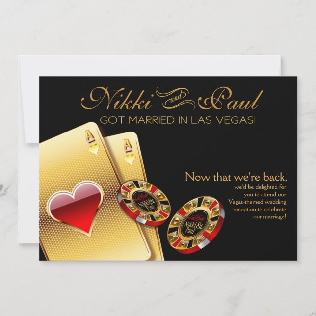 Convites Recepção VIP de Las Vegas | preto (Frente)