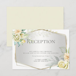 Convites Recepção | Watercolor Rosa Amarelo-marfim