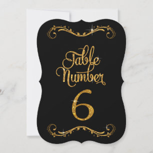 Convites Recepções da Tabela Glitter de Script de rico Núme
