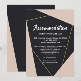 Convites Receptáculo de geometria preto-rosa e dourado